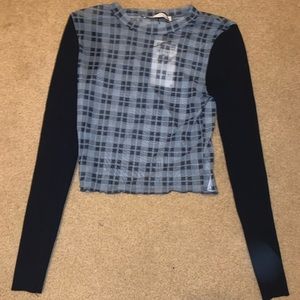 NWT Zara gingham mesh/sweater top!